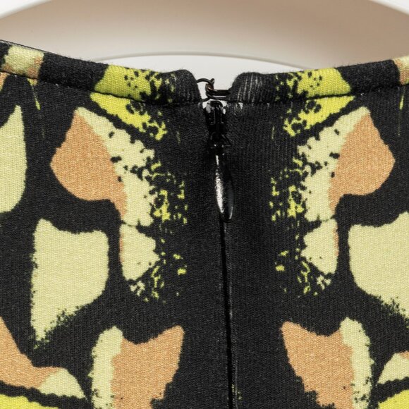 McQ Alexander McQueen Neon-Green Camouflage-Print Jersey Bodycon Dress - Picture 8 of 11